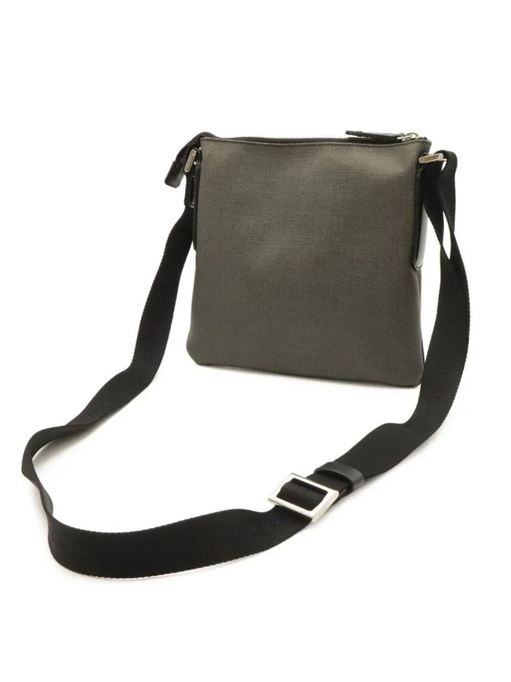 Bvlgari Weekend Shoulder Bag Crossbody Leather Dark Gray Black